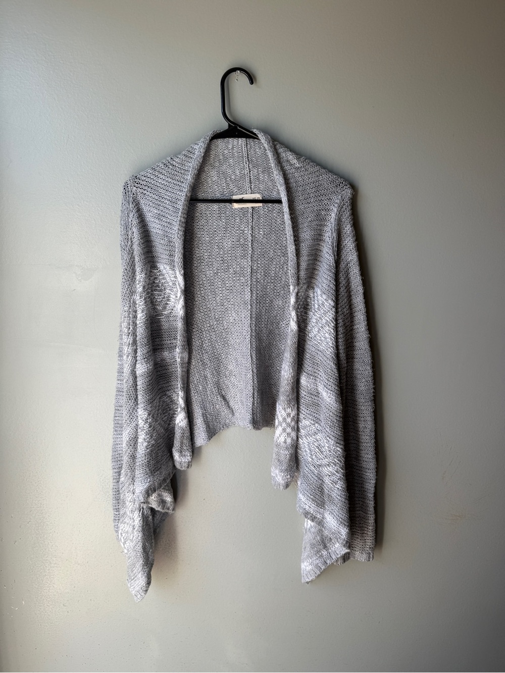 Hollister Boho Women’s XS/S Open Front Knit Cardigan Gray Drape Lightweight